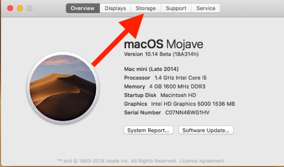 check for space on mac for bootcamp